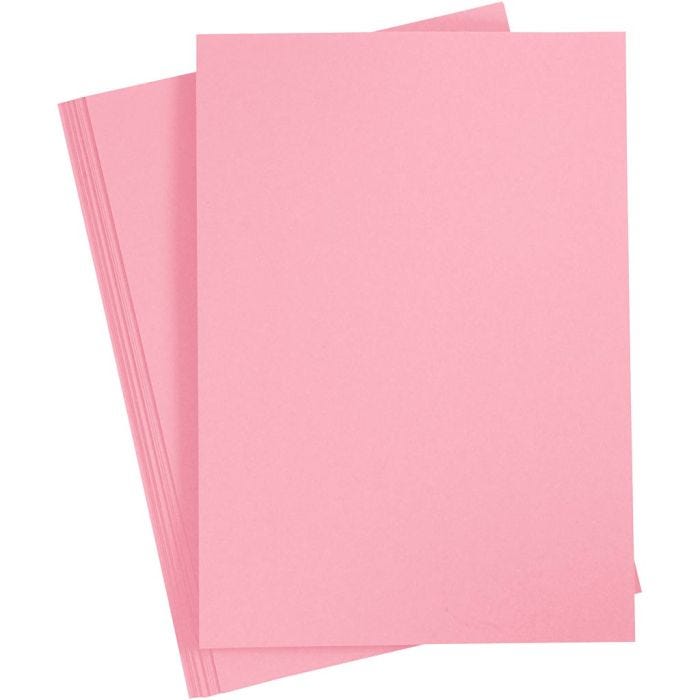 Kartong, A4, ark 210x297 mm, 210 g, mørk rosa, 10 ark/ 1 pk.