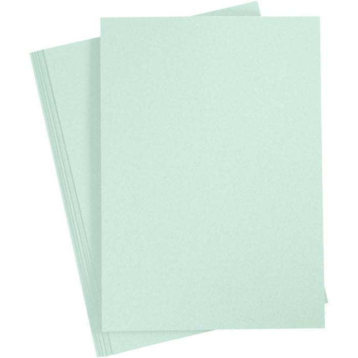 Kartong, A4, ark 210x297 mm, 210 g, pastellgrønn, 10 ark/ 1 pk.