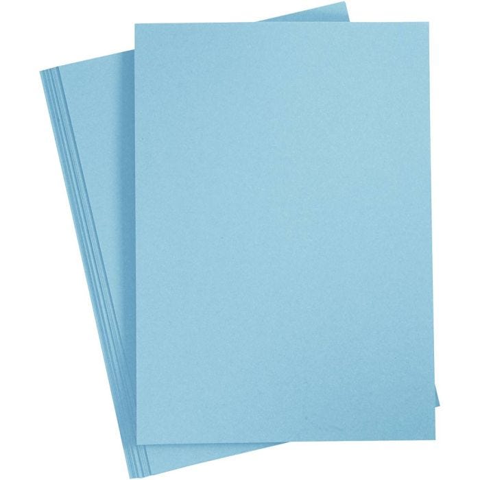 Kartong, A4, ark 210x297 mm, 210 g, lys blå, 10 ark/ 1 pk.