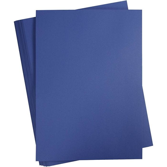 Kartong, A2, ark 420x594 mm, 180 g, mørk blå, 100 ark/ 1 pk.