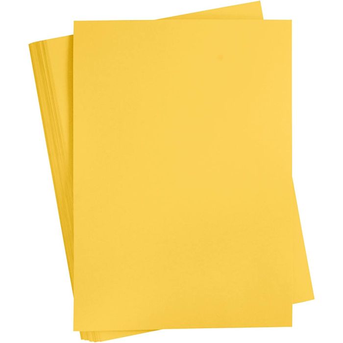 Kartong, A2, ark 420x594 mm, 180 g, solgul, 100 ark/ 1 pk.
