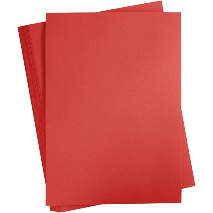 Kartong, A2, ark 420x594 mm, 180 g, rød, 100 ark/ 1 pk.