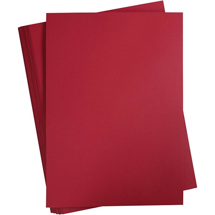Kartong, A2, ark 420x594 mm, 180 g, julerød, 100 ark/ 1 pk.