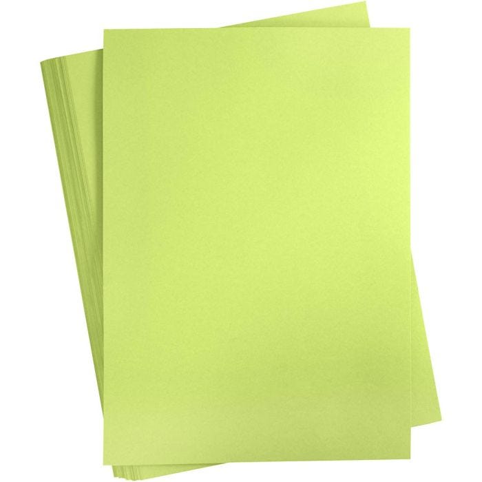 Kartong, A2, ark 420x594 mm, 180 g, lys grønn, 100 ark/ 1 pk.