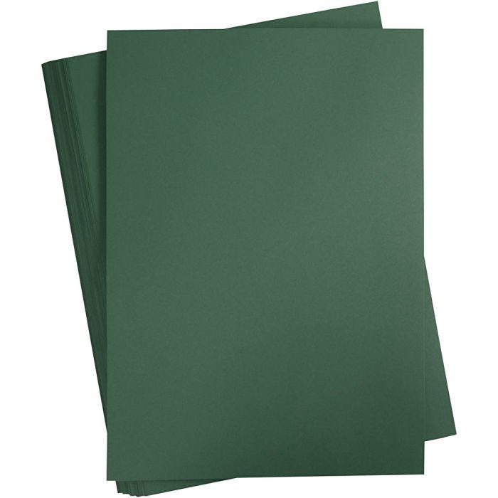 Kartong, A2, ark 420x594 mm, 180 g, mørk grønn, 100 ark/ 1 pk.