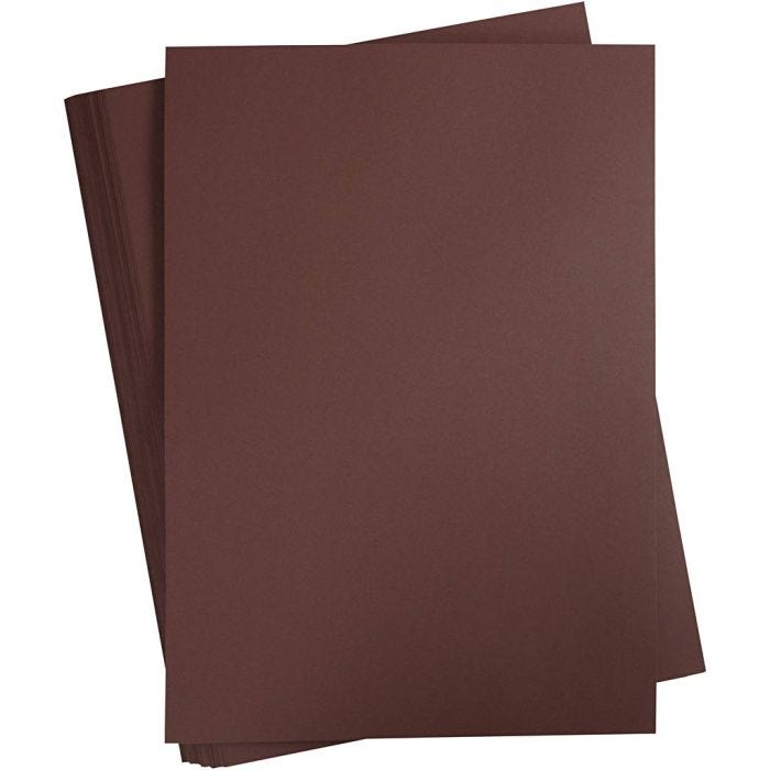 Kartong, A2, ark 420x594 mm, 180 g, mørk brun, 100 ark/ 1 pk.