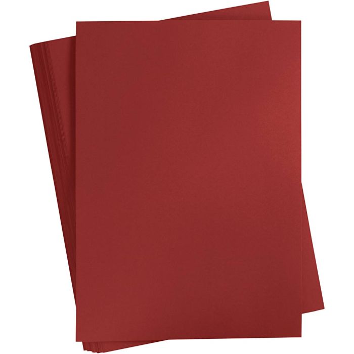 Kartong, A2, ark 420x594 mm, 180 g, mørk rød, 100 ark/ 1 pk.