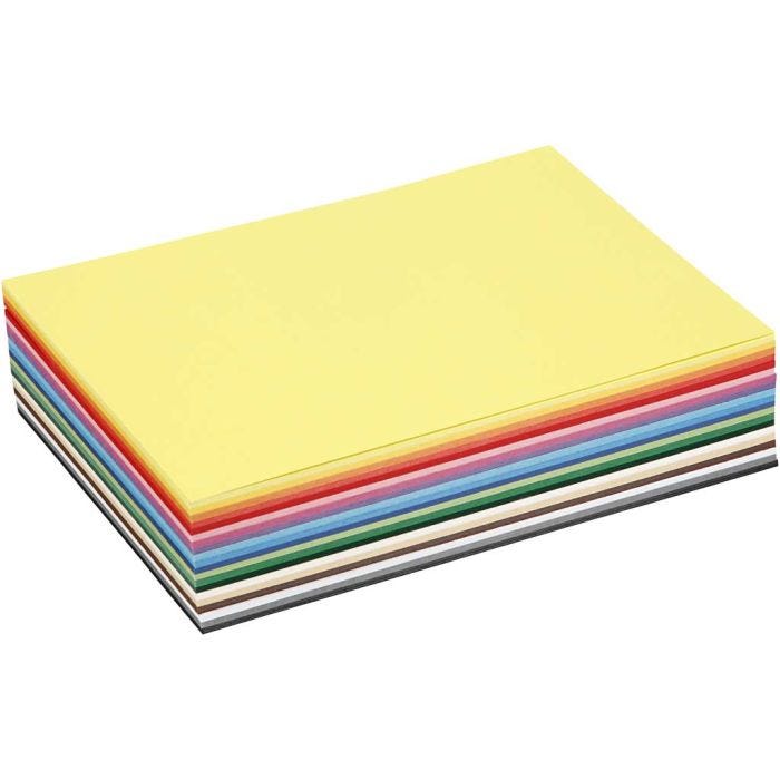 Creativ Kartong, A5, ark 148x210 mm, 180 g, ass. farger, 60 ass. ark/ 1 pk.