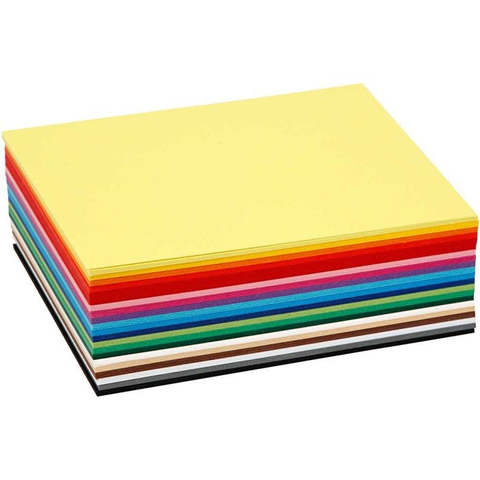 Creativ Kartong, A6, ark 105x148 mm, 180 g, ass. farger, 120 ass. ark/ 1 pk.