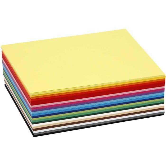Creativ Kartong, A6, ark 105x148 mm, 180 g, ass. farger, 300 ass. ark/ 1 pk.