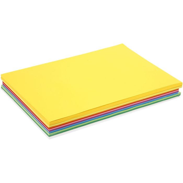 Vårpapp, A3, ark 297x420 mm, 180 g, ass. farger, 300 ass. ark/ 1 pk.