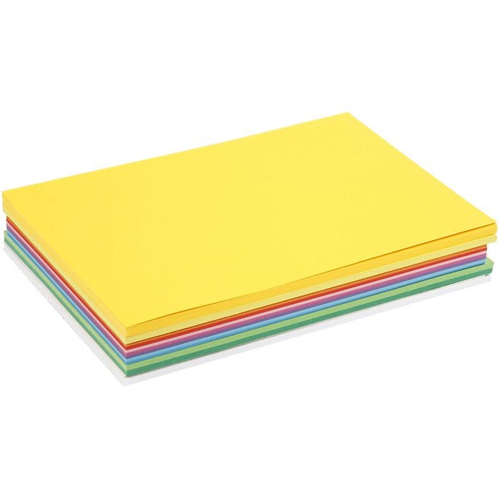 Vårpapp, A4, ark 210x297 mm, 180 g, ass. farger, 300 ass. ark/ 1 pk.