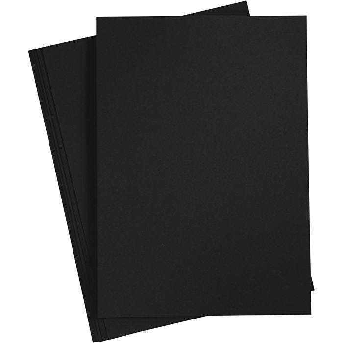 Kartong, A4, ark 210x297 mm, 210-220 g, svart, 10 ark/ 1 pk.
