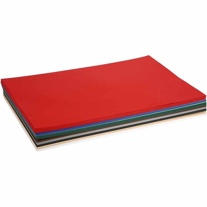 Julekartong, A2, ark 420x594 mm, 180 g, ass. farger, 300 ass. ark/ 1 pk.