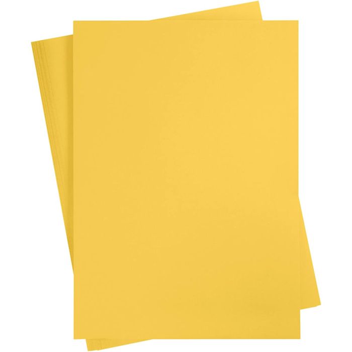 Kartong, A2, ark 420x594 mm, 180 g, solgul, 10 ark/ 1 pk.