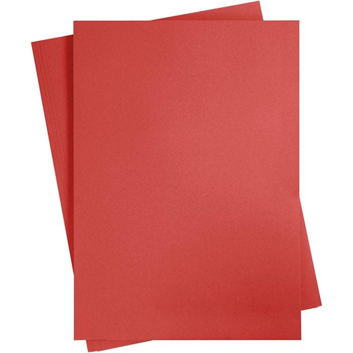 Kartong, A2, ark 420x594 mm, 180 g, rød, 10 ark/ 1 pk.