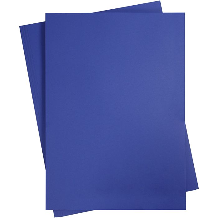 Kartong, A2, ark 420x594 mm, 180 g, kongeblå, 10 ark/ 1 pk.