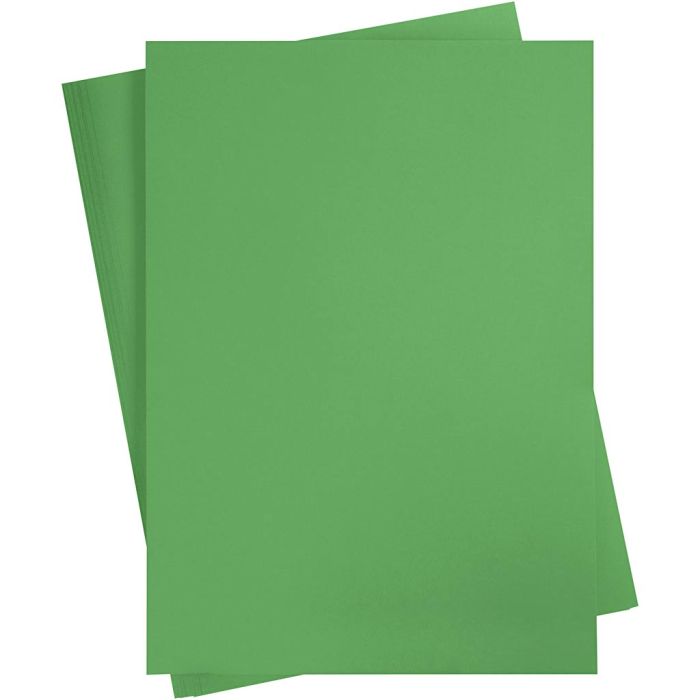 Kartong, A2, ark 420x594 mm, 180 g, gressgrønn, 10 ark/ 1 pk.