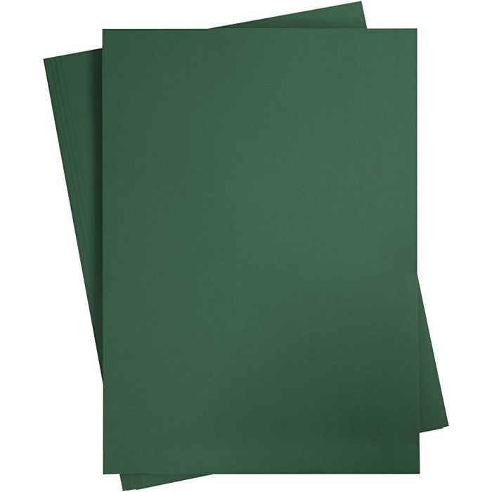 Kartong, A2, ark 420x594 mm, 180 g, mørk grønn, 10 ark/ 1 pk.