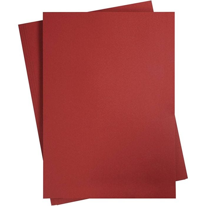 Kartong, A2, ark 420x594 mm, 180 g, mørk rød, 10 ark/ 1 pk.