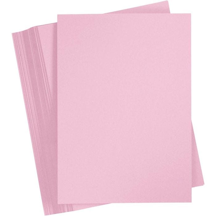 Kartong, A5, 180 g, lys pink, 100 ark/ 1 pk.