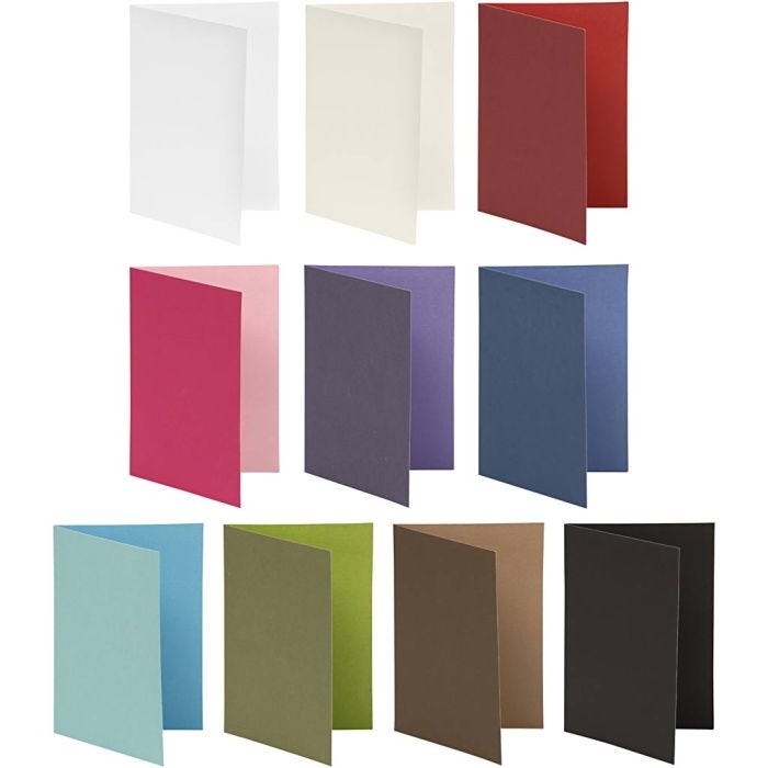 Brevkort, kort str. 10,5x15 cm, Innhold kan variere , 250 g, ass. farger, 30 pk./ 1 pk.