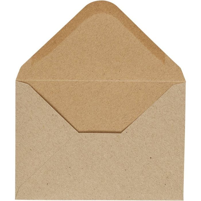 Konvolutter, konvolutt str. 11,5x16 cm, 110 g, natur, 10 stk./ 1 pk.