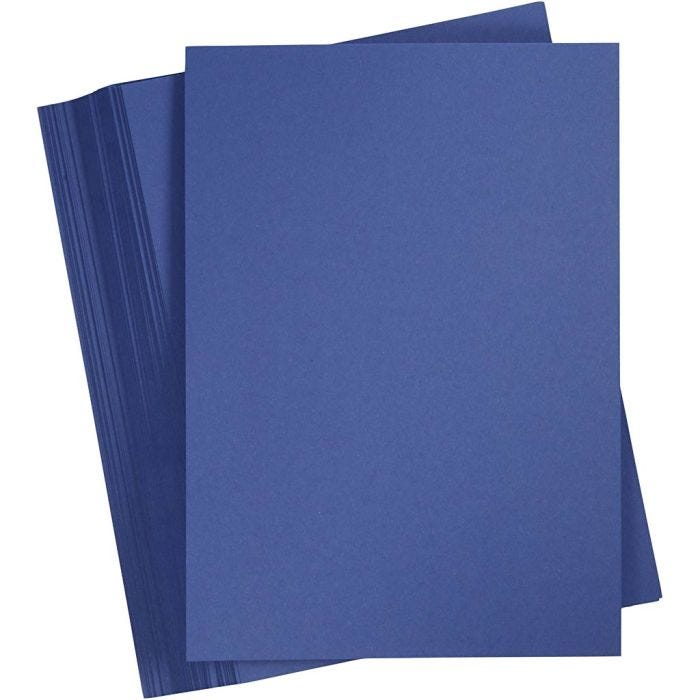Kartong, A4, ark 210x297 mm, 180 g, mørk blå, 100 ark/ 1 pk.