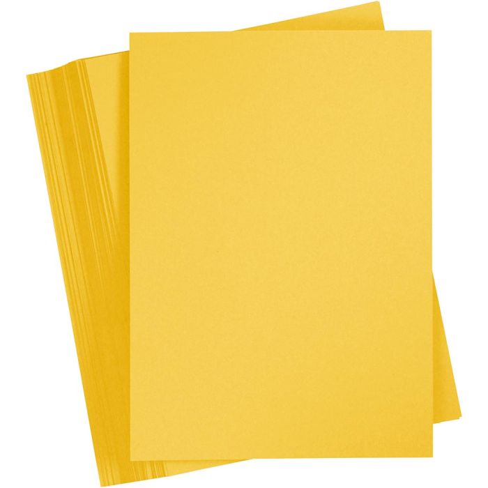Kartong, A4, ark 210x297 mm, 180 g, solgul, 100 ark/ 1 pk.