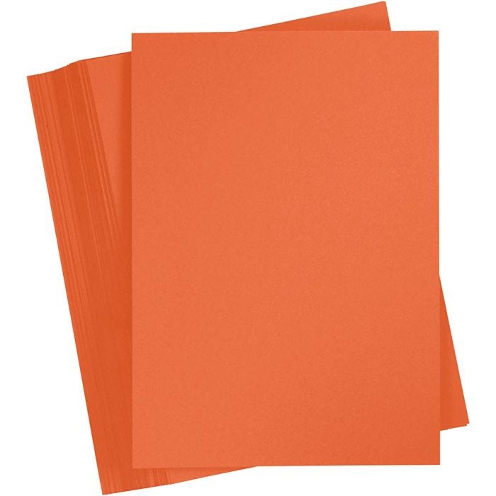 Kartong, A4, ark 210x297 mm, 180 g, orange, 100 ark/ 1 pk.