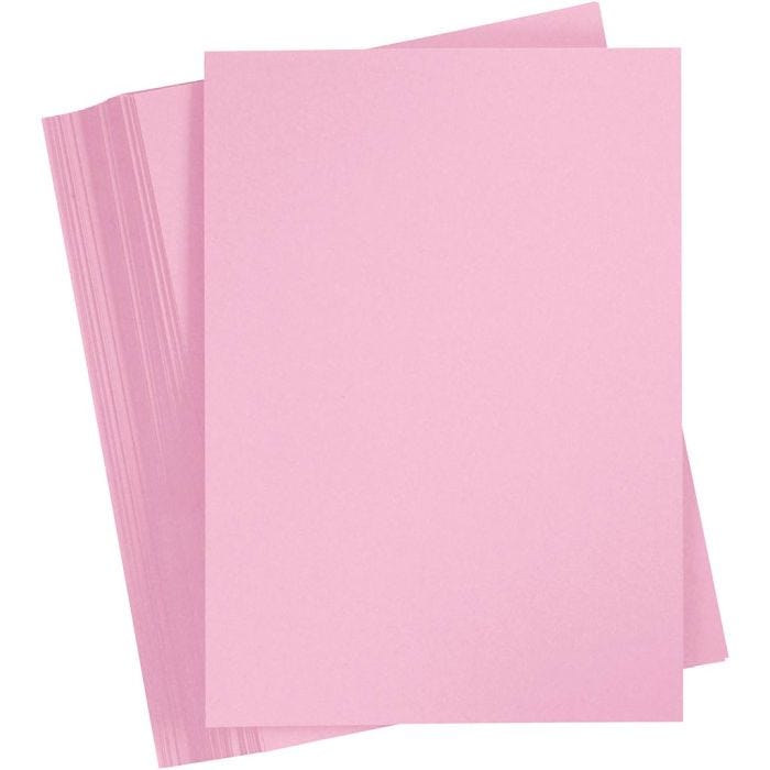 Kartong, A4, ark 210x297 mm, 180 g, lys pink, 100 ark/ 1 pk.
