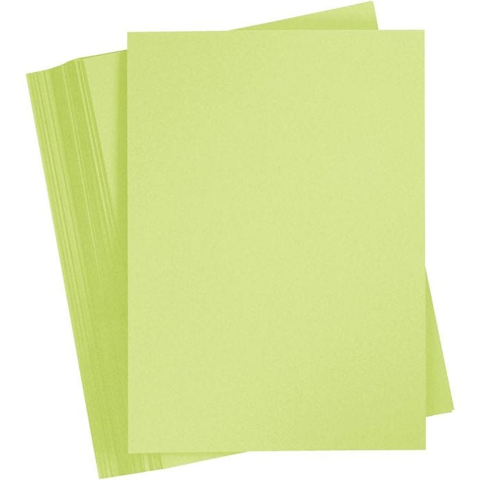 Kartong, A4, ark 210x297 mm, 180 g, lys grønn, 100 ark/ 1 pk.