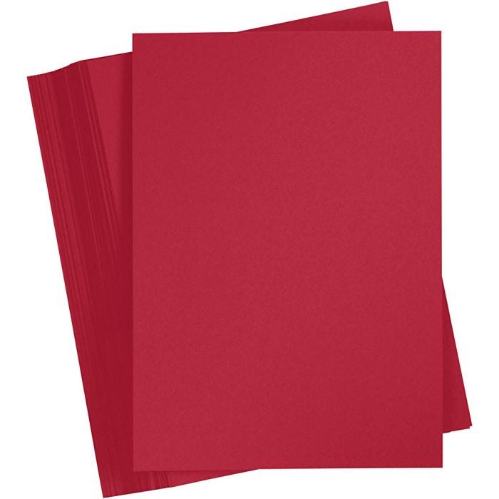 Kartong, A6, ark 105x148 mm, 180 g, julerød, 100 ark/ 1 pk.