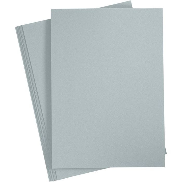 Kartong, A4, ark 210x297 mm, 220 g, grå, 10 stk./ 1 pk.
