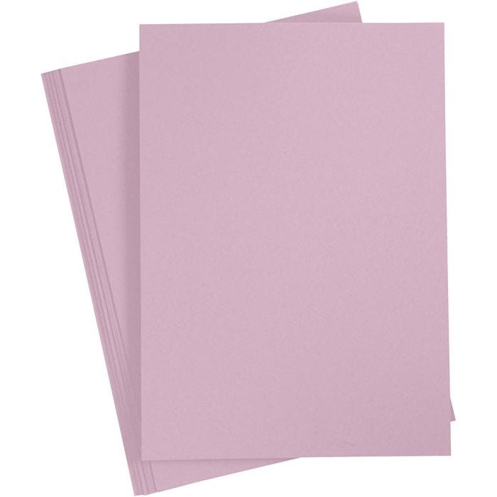 Kartong, A4, ark 210x297 mm, 220 g, lys lilla, 10 stk./ 1 pk.
