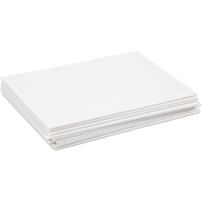 Skumkartong, A4, ark 210x297 mm, tykkelse 3 mm, hvit, 10 ark/ 1 pk.