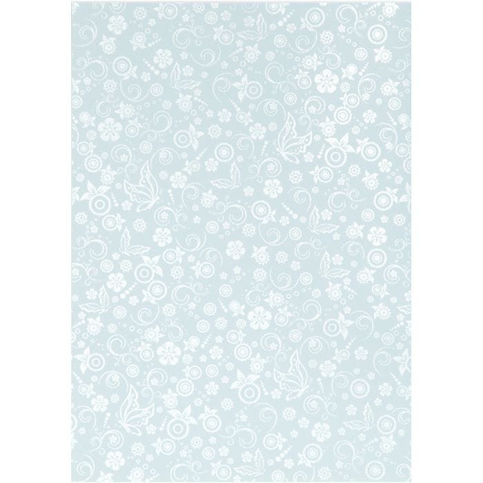 Papir, A4, ark 210x297 mm, 80 g, lys blå, 20 ark/ 1 pk.
