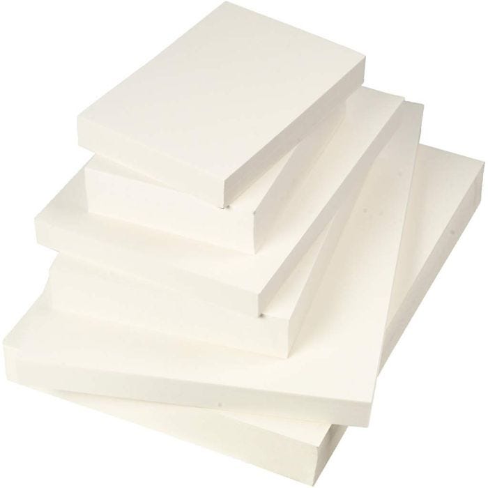 Akvarellpapir, A3,A4,A5, 200+300 g, hvit, 6x100ark/ 1 pk.