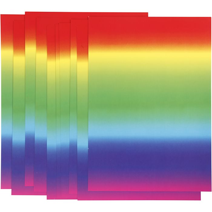 Regnbuekartong, A4, ark 210x297 mm, 180 g, 10 ark/ 1 pk.