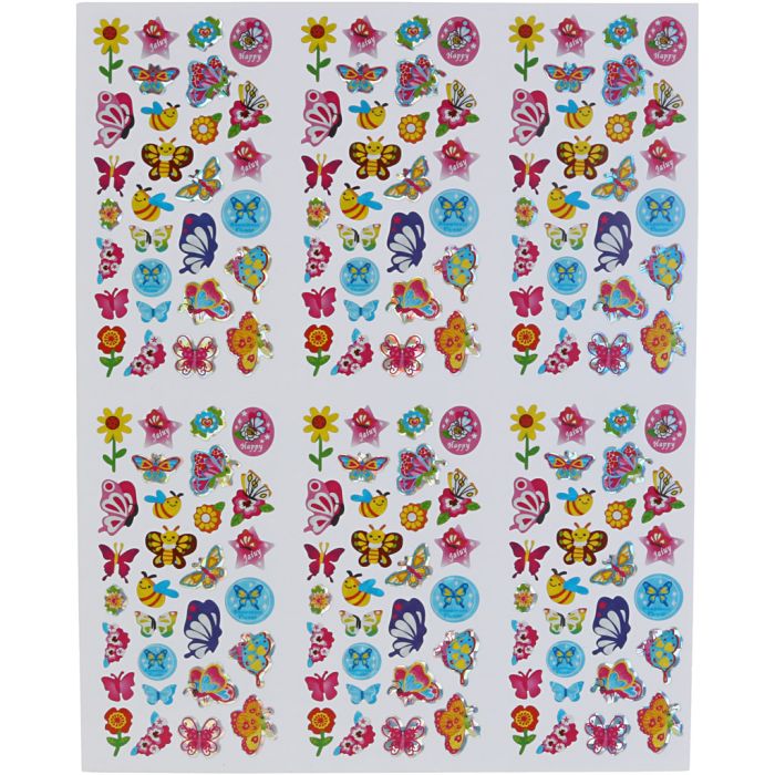 Klistremerker, ark 20x25 cm, 5 ark/ 1 pk.