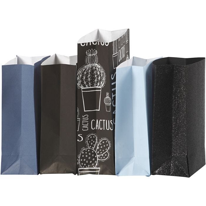 Papirpose, H: 21 cm, str. 6x9 cm, 80 g, 5x10 pk./ 1 pk.