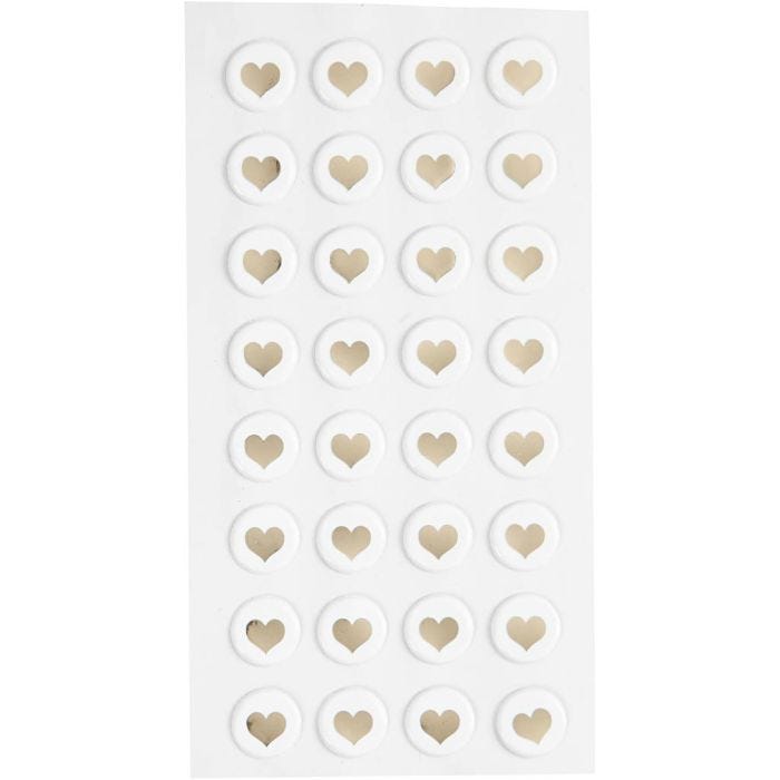 Puffy Stickers, dia. 14 mm, tykkelse 2 mm, hvit, 32 stk./ 1 pk.