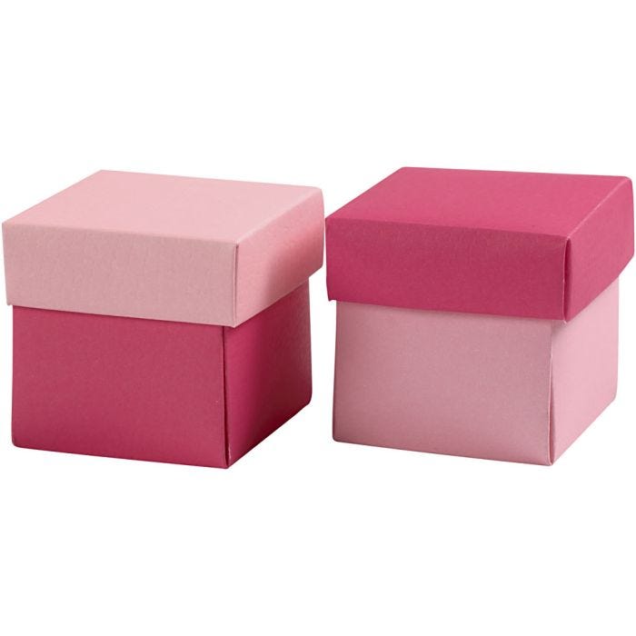 Brett-selv-eske, str. 5,5x5,5 cm, 250 g, rosa/pink, 10 stk./ 1 pk.