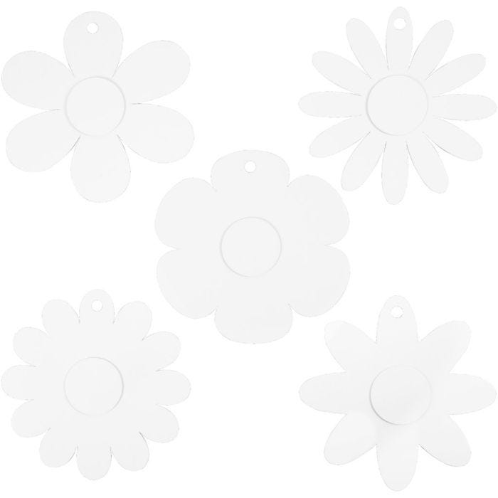 Blomst, dia. 20 cm, 400 g, hvit, 5x3 stk./ 1 pk.