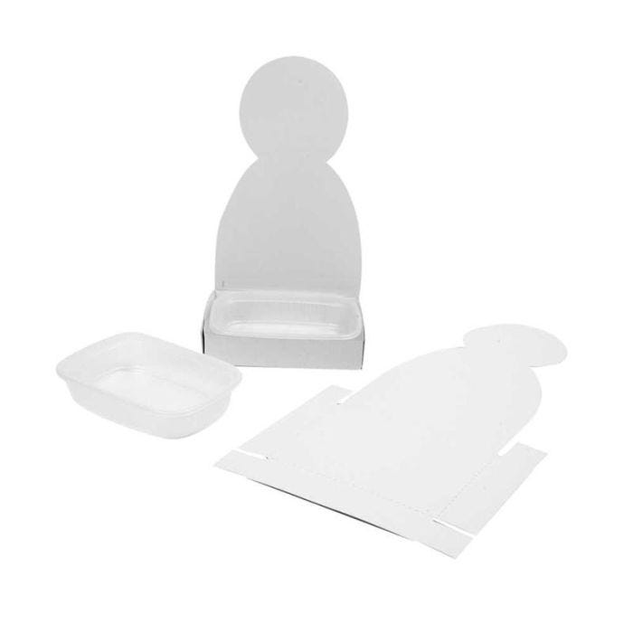 Karsebrettfigurer, kropp, H: 20 cm, hvit, 6 sett/ 1 pk.