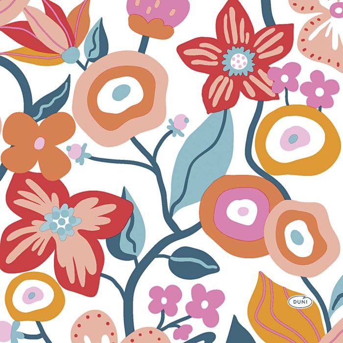 Servietter, blomster, str. 33x33 cm, 20 stk./ 1 pk.