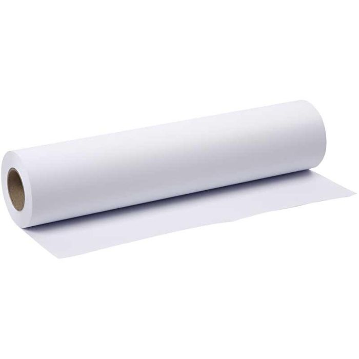Tegnepapir, B: 42 cm, 80 g, hvit, 50 m/ 1 rl.