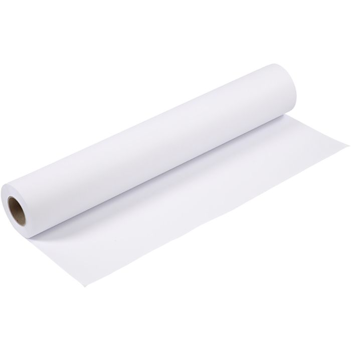 Tegnepapir, B: 61 cm, 80 g, hvit, 50 m/ 1 rl.