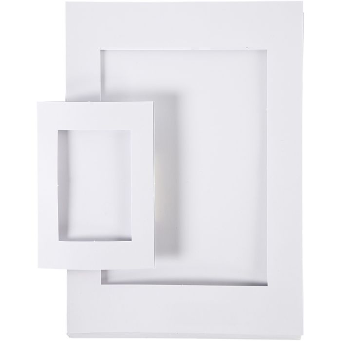 Passepartoutrammer, str. A4+A6, 230 g, hvit, 2x60 stk./ 1 pk.