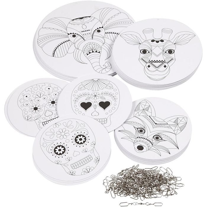Uro med motiv, dia. 12+15+18 cm, 300 g, hvit, 20 sett/ 1 pk.
